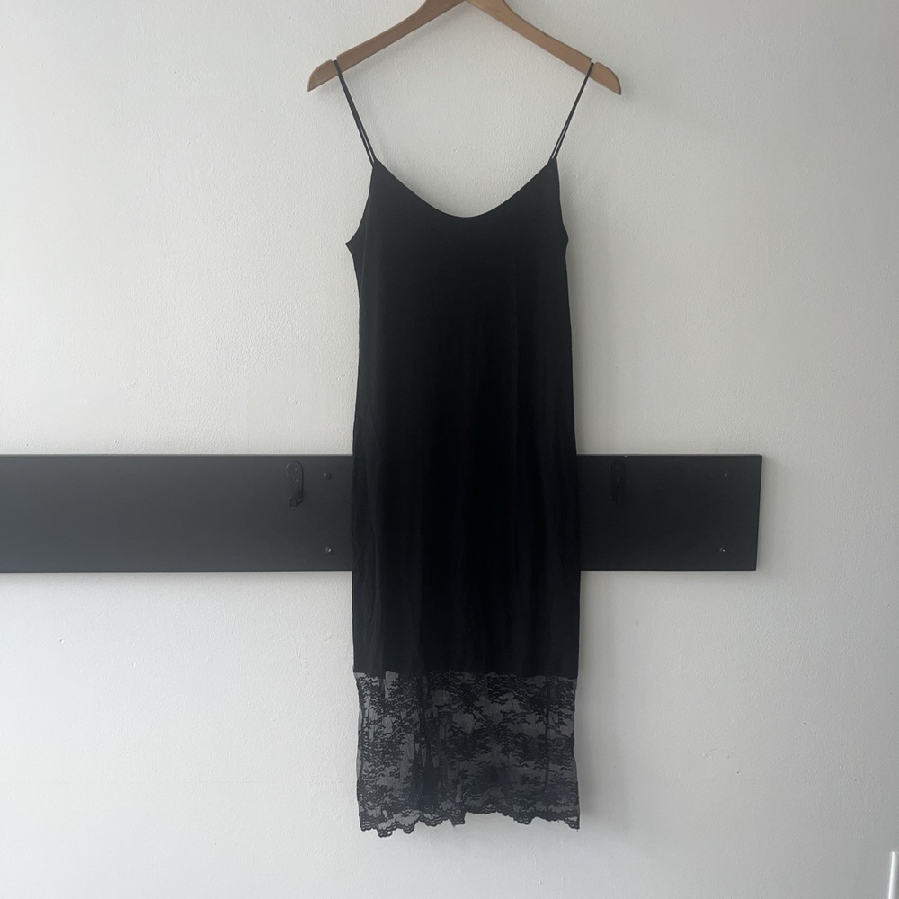 Y2K VTG Only Hearts Helena Stuart  Black Lace Slip Dress. Witchy Whimsigoth